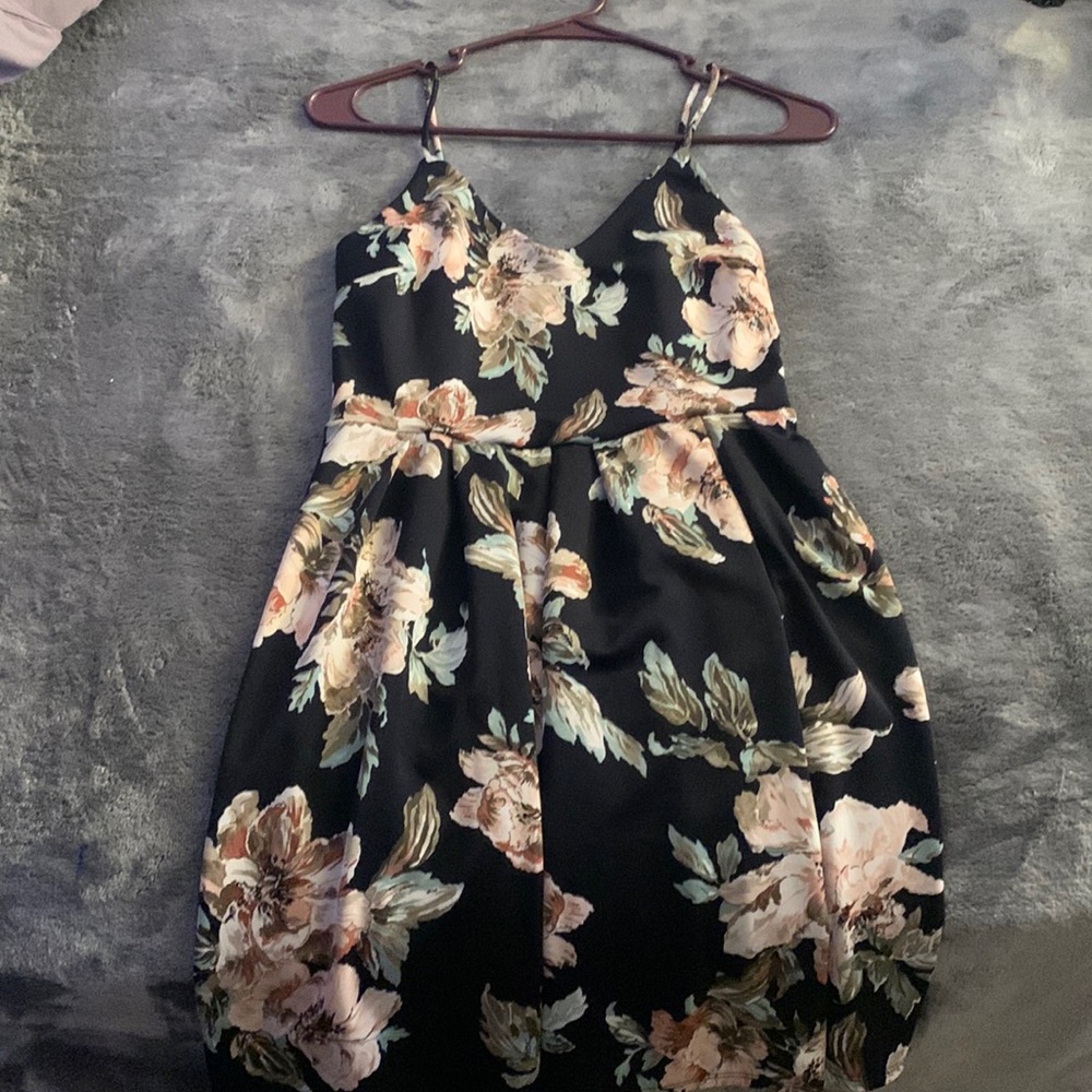 Black dress with flowers